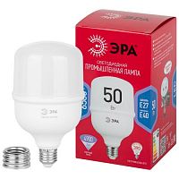 Б0063829 Лампа светодиодная высокомощная RED LINE LED POWER T100-50W-6500-E27/E40 R 50Вт Т100 колокол 6500К холод. бел. E27/E40 (переходник в компл.) 4900лм Эра 