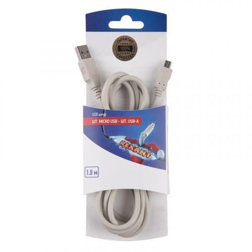 Шнур штекер micro USB - штекер USB-A 1.8м блист. Rexant 06-3154 в г. Санкт-Петербург 