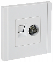 FP-AK20-1-K01 Розетка 2-м TV+RJ45 кат.5E FORTE&PIANO FP236 бел. IEK 
