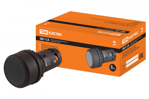 SQ0746-0010 Кнопка SB7-CA25 d22мм 1з+1р черная TDM