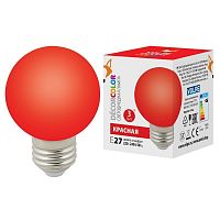 Лампа светодиодная Volpe E27 3W красная LED-G60-3W/Red/E27/FR/С UL-00006959 в г. Санкт-Петербург 