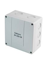 Extherm JB-100-GR Коробка распределительная 140х140х76мм IP66 в комплекте с клеммным рядом 10х10кв.мм 76А сер. 