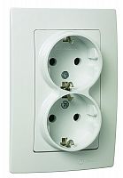 32001082 Розетка 2-м с з/к Lillium Natural Kare с/у бел. 250В 16А Makel 