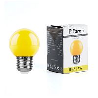 Лампа светодиодная Feron LB-37 Шарик E27 1W желтый 25879 в г. Санкт-Петербург 
