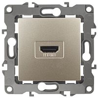 Б0027484 Розетка 12-3114-04 HDMI шампань ЭРА 