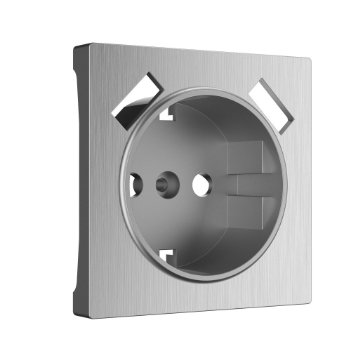 4690389159848 Накладка  для розетки USB (cеребряный рифленый) W1179509