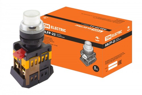 SQ0704-0030 Кнопка ABLFP-22 белый d22мм неон/230В 1з+1р TDM