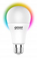 Лампа светодиодная диммируемая Gauss Smart Home E27 10W 2700-6500K RGBW матовая 1180112 в г. Санкт-Петербург 