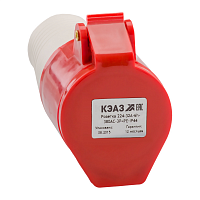 222750 Розетка кабельная 214 16А 380AC 3P+PE 6ч IP44 КЭАЗ 