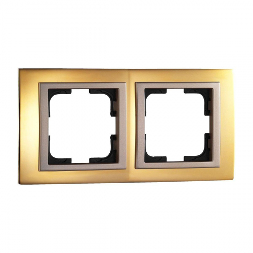 Рамка 2-постовая Mono Electric Chrome золото 106-440000-161 в г. Санкт-Петербург 