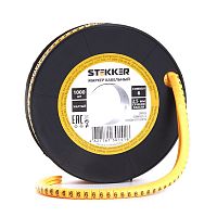 Кабель-маркер "6" для провода сеч.4мм2 STEKKER CBMR40-6 , желтый, упаковка 500 шт 39116 в г. Санкт-Петербург 
