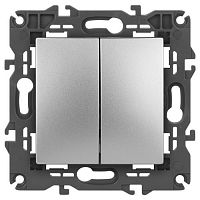 Б0034232 Выключатель 2-кл. СП Elegance 14-1104-03 10А IP20 250В 10AX механизм алюм. Эра 