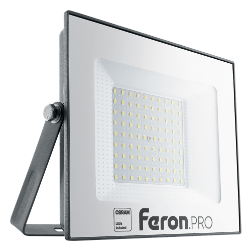 Прожектор светодиодный ДО-100w 6400К 10000Лм IP65 черный Feron.PRO в г. Санкт-Петербург 