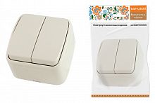 SQ1824-0015 Выключатель 2-кл. открытой установки IP20 10А, сл. кость "Дача" Народная