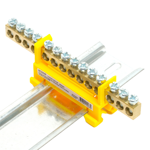 Шина "PE" на изоляторе STEKKER 6*9 тип "стойка" на DIN-рейку 14 выводов, желтый, LD556-69-14 49565 в г. Санкт-Петербург  фото 4