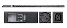 9550c Блок розеток для 19дюйм шкафов PDU-16-10S-10C13-B-T вертик. 10 розеток Schuko 10 розеток IEC 320 C13 16А автомат защиты алюм. корпус клем. колодка 
