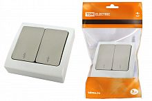 SQ1803-0104 Переключатель на 2 направления 2-кл. скрытой установки IP54 10А серый "Вуокса" TDM