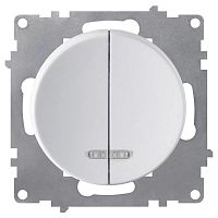 2172779 Выключатель 2-кл. СП Florence 10А IP20 с подсветкой механизм бел. (1E31801300) OneKeyElectro 