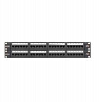 NMC-RP48UE2-2U-BK Патч-панель 19дюйм 2U 48 портов кат.6 (класс E) 250МГц RJ45/8P8C 110/KRONE T568A/B неэкран. с органайзерами черн. NIKOMAX 