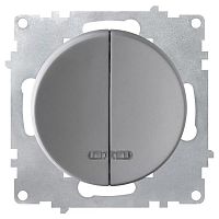 2172848 Выключатель 2-кл. СП Florence 10А IP20 с подсветкой механизм сер. (1E31801302) OneKeyElectro 