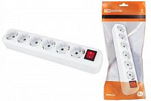 SQ1806-0040 Колодка розеточная 6 гнезд 2П+З с выключателем16А 250В белая TDM