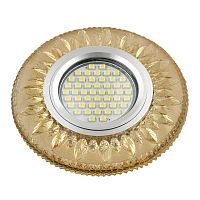 UL-00003878 Светильник DLS-L141 GU5.3 GLASSY/GOLD GU5.3 встраив. доп. светодиод. подсветка 3Вт без лампы стекло Fametto 