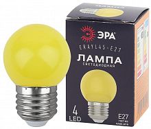 Лампа светодиодная 4SMD Р45-1W-E27 шар жел. 1Вт E27 ERAYL45-E27 (для белт-лайт) ЭРА Б0049576