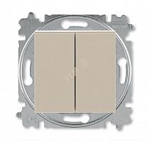 3559H-A05445 18W Выключатель двухклавишный ABB Levit кофе макиато / белый