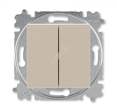3559H-A05445 18W Выключатель двухклавишный ABB Levit кофе макиато / белый