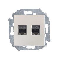 1591552-034 Розетка компьютерная 2-м Simon 15 RJ45 кат.5E AMP механизм шампань Simon 