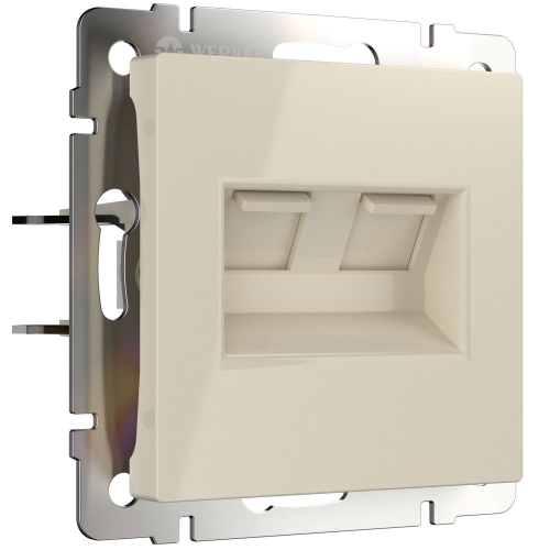 4690389155864 Розетка двойная Ethernet RJ-45 (слоновая кость) W1181103