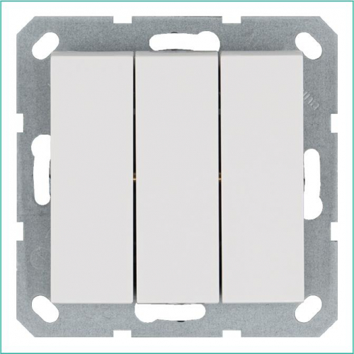 G3031W Выключатель 3-кл. 10А IP20 механизм бел. глянцевый Jasmart 