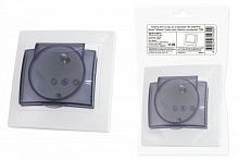 SQ1814-0519 Розетка 2П+З с защ. шт. и крышкой 16А 250В IP44 белая "Таймыр" (пром. упак., бакелит. основание) TDM