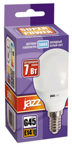 Лампа светодиодная PLED-SP 7Вт G45 шар 5000К холод. бел. E14 540лм 230В JazzWay 1027870-2 в г. Санкт-Петербург  фото 2