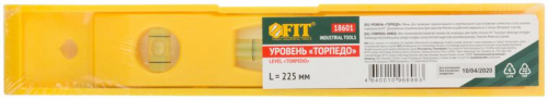 18601 Уровень "Торпедо" пластиковый 3 глазка магнитный 225мм FIT  фото 3