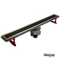 Лоток душевой PESTAN Confluo Premium Line 650 Black Glass Gold в г. Санкт-Петербург 