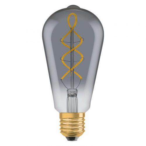 Лампа светодиодная филаментная Vintage 1906 LED CL Edison SMOKE 15 non-dim 818 5Вт тепл. бел. E27 дым. OSRAM 4058075269941 в г. Санкт-Петербург 