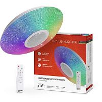 4690612044569 Светильник светодиодный COMFORT CRYSTAL-MUSIC-RGB 75Вт 3000-6500К 6000лм 230В 505х125мм с пультом ДУ IN HOME 