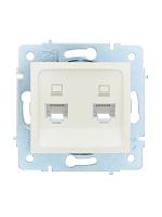 7081-3088-141 Розетка компьютерная 2-м СП ASTI IP20 RJ45 механизм жемчуж./бел. перламутр. LEZARD 