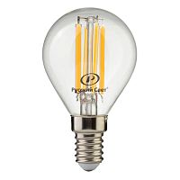 Лампа светодиодная филаментная RS LED F P45 E14 7W 220-240V 2700К 7Вт шар 810лм Ra 90 Русский Свет 15011245089 в г. Санкт-Петербург 