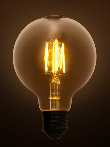 Лампа светодиодная «Винтаж» золотистая G95, 7 Вт, 230 В, 2700 К, E27 (шар) TDM в г. Санкт-Петербург  фото 3