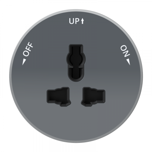 MTK13002G Розетка MultiTrack 13А 250В универс. круглая графит SE 