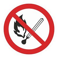 Наклейка "Запрещается пользоваться открытым огнем и курить" Р02 200х200мм PROxima EKF an-3-08 в г. Санкт-Петербург 