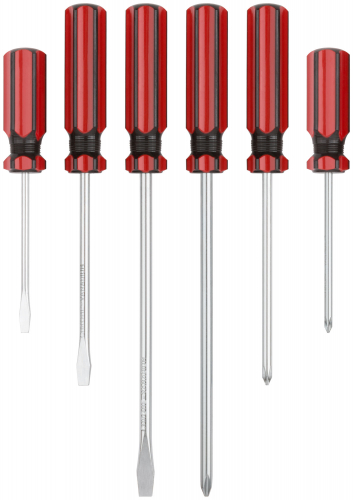 Отвертки CrV сталь, магнитный наконечник, красные пластиковые ручки, на держателе, набор 6 шт. в г. Санкт-Петербург  фото 2