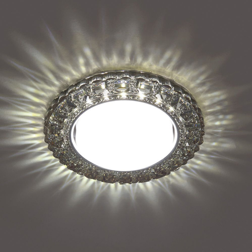 Светильник встраиваемый с белой LED подсветкой Feron CD4045 потолочный GX53 без лампы, серый, хром 41410 в г. Санкт-Петербург  фото 4