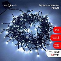 Гирлянда светодиодная "Нить Мишура" 2м 200LED 220В IP20 зел. провод хол. свет ЭРА Б0047969 в г. Санкт-Петербург 