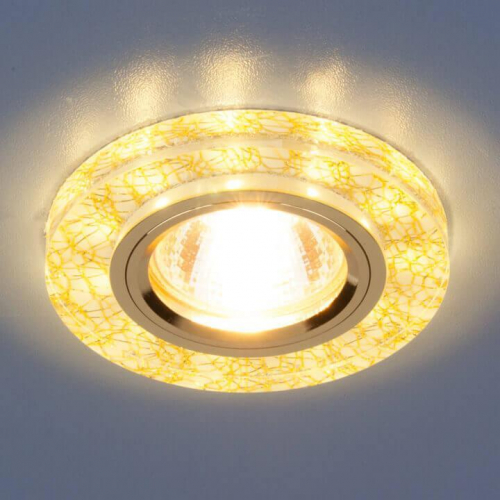Встраиваемый светильник с двойной подсветкой Elektrostandard 8371 MR16 белый/золото a031514 в г. Санкт-Петербург 