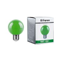 Лампа светодиодная Feron LB-371 Шар E27 3W зеленый 25907 в г. Санкт-Петербург 