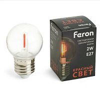 Лампа светодиодная Feron E27 2W красный прозрачная LB-383 48933 в г. Санкт-Петербург 