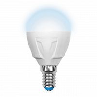Лампа светодиодная Uniel E14 6W 4500K матовая LED-G45-6W/NW/E14/FR/DIM PLP01WH UL-00000692 в г. Санкт-Петербург 